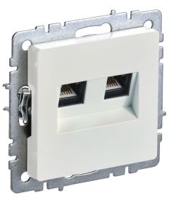 BRITE Розетка компьютерная двойная кат.5E RJ45 РК10-2-БрЖ жемчуг IEK