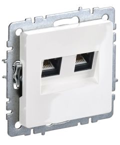 BRITE Розетка двойная RJ11+RJ45 кат.5E РК/Т12-БрБ белый IEK