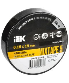 MIXTAPE 5 Изолента 0,18х19мм черная 20м IEK