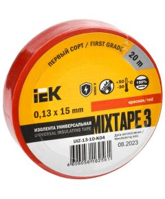 MIXTAPE 3 Изолента 0,13х15мм красная 20м IEK