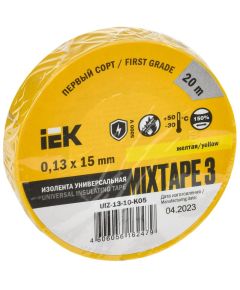 MIXTAPE 3 Изолента 0,13х15мм желтая 20м IEK