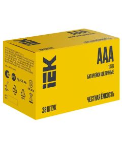 Батарейка щелочная Alkaline LR03/AAA (28/бокс) IEK