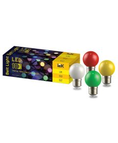 LIGHTING Набор ламп светодиодных декоративных G45 шар 1Вт 230В MIX E27 10 шт IEK