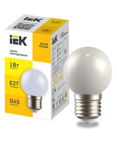 LIGHTING Лампа светодиодная декоративная G45 шар 1Вт 230В теплый белый E27 IEK