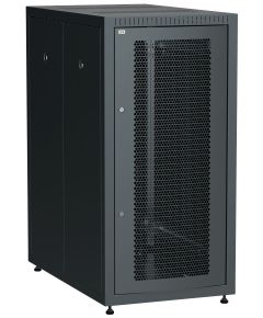 ITK LINEA E Шкаф напольный сетевой 19" 24U 600х1000мм перфорированная передняя дверь задняя металлическая черный