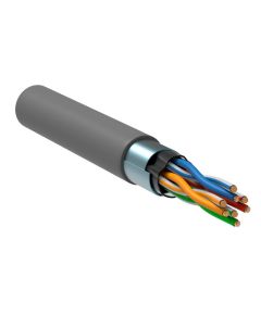 ITK Витая пара F/UTP кат.5E 4x2х24AWG solid LSZH нг(А)-HF серый (305м)