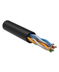 ITK Витая пара U/UTP кат.6 4x2х23AWG solid LSZH нг(А)-HF черный (305м)