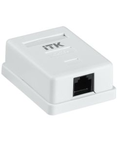 ITK Настенная информационная розетка RJ45 8P8C, кат.5Е, UTP, 1-порт, белая