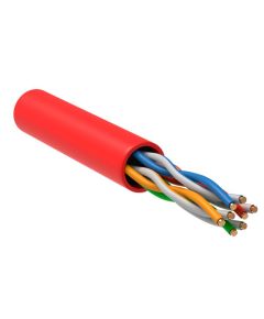 ITK Витая пара U/UTP кат.5E 4х2х24AWG solid LSZH нг(А)-HF красный (305м)