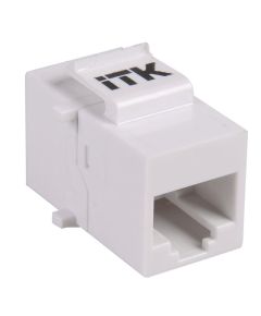 ITK Проходной адаптер кат.5E UTP, RJ45-RJ45 (8P8C), тип Keystone Jack, белый