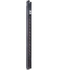 ITK BASE PDU вертикальный PV1111 22U 1 фаза 16А 12 розеток SCHUKO (немецкий стандарт) + 4 розетки C13 кабель 2,6м вилка SCHUKO (немецкий стандарт)