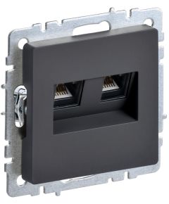 BRITE Розетка двойная RJ11+RJ45 кат.5E РК/Т12-БрГ графит IEK
