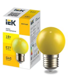 LIGHTING Лампа светодиодная декоративная G45 шар 1Вт 230В желтый E27 IEK