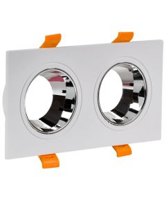 LIGHTING Светильник 4108 встраиваемый поворотный под лампу 2хGU10 белый/хром пластик IEK