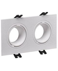 LIGHTING Светильник 4102 встраиваемый под лампу 2хMR16 квадрат пластиковый белый IEK