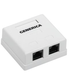 Розетка информационная настенная RJ45 кат. 5Е UTP 2 порта GENERICA