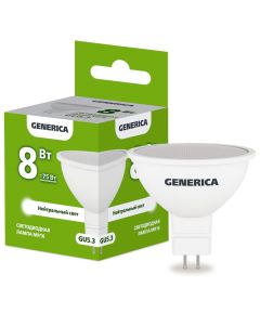 Лампа светодиодная MR16 софит 8Вт 230В 4000К GU5.3 GENERICA