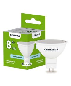 Лампа светодиодная MR16 софит 8Вт 230В 6500К GU5.3 GENERICA