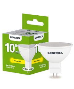 Лампа светодиодная MR16 софит 10Вт 230В 3000К GU5.3 GENERICA