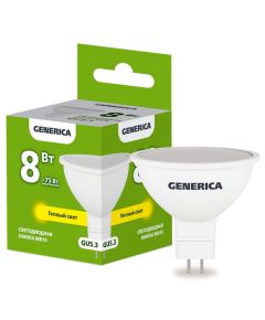 Лампа светодиодная MR16 софит 8Вт 230В 3000К GU5.3 GENERICA