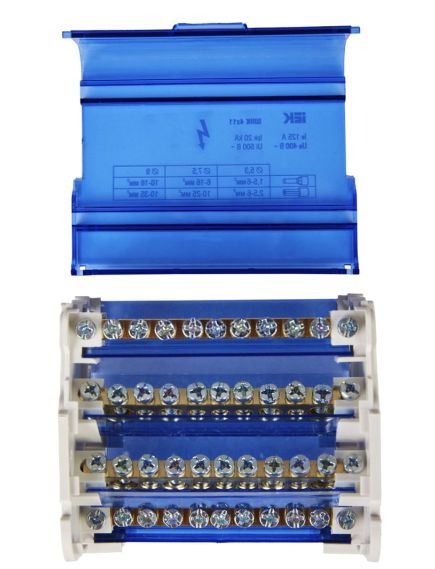 Шины на DIN-рейку в корпусе (кросс-модуль) ШНК 4х11 3L+PEN IEK, изображение 4