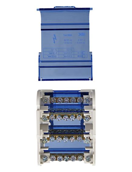 Шины на DIN-рейку в корпусе (кросс-модуль) ШНК 4х7 3L+PEN IEK, изображение 3