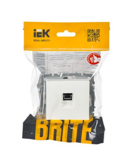 BRITE Розетка компьютерная RJ45 кат.6 РК11-БрБ белый IEK, 2 image