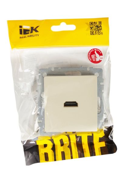 BRITE Розетка HDMI РHDMI-0-БрКр бежевый IEK, изображение 4