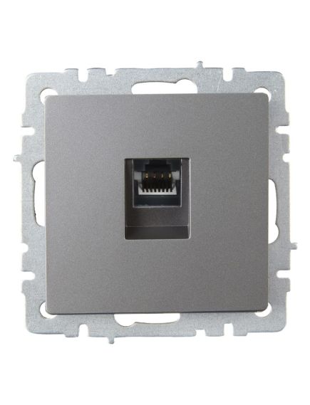 BRITE Розетка компьютерная RJ45 кат.6 РК11-БрС сталь IEK, 3 image