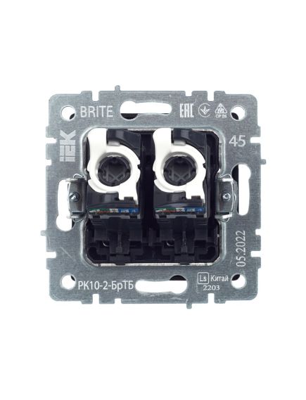 BRITE Розетка компьютерная двойная RJ45 кат.5E РК10-2-БрТБ темная бронза IEK, изображение 8