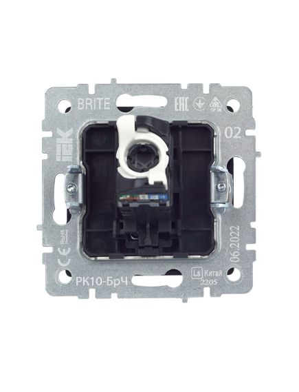 BRITE Розетка компьютерная RJ45 кат.5E РК10-БрЧ черный IEK, 3 image