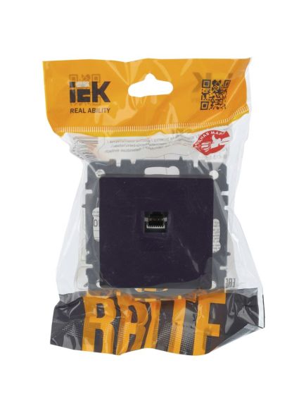 BRITE Розетка компьютерная RJ45 кат.5E РК10-БрЧ черный IEK, 8 image