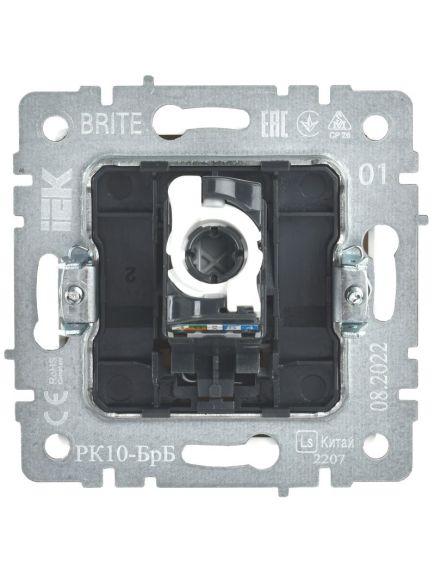 BRITE Розетка компьютерная RJ45 кат.5E РК10-БрБ белый IEK, 7 image