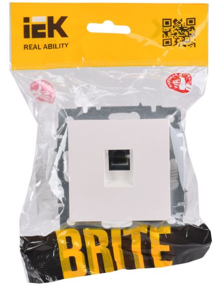 BRITE Розетка компьютерная RJ45 кат.5E РК10-БрЖ жемчуг IEK, 2 image