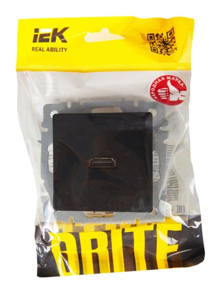 BRITE Розетка HDMI РHDMI-0-БрЧ черный IEK, изображение 2