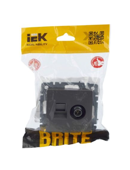 BRITE Розетка двойная TV+RJ45 кат.5E РТВ/РК12-БрС сталь IEK, изображение 7