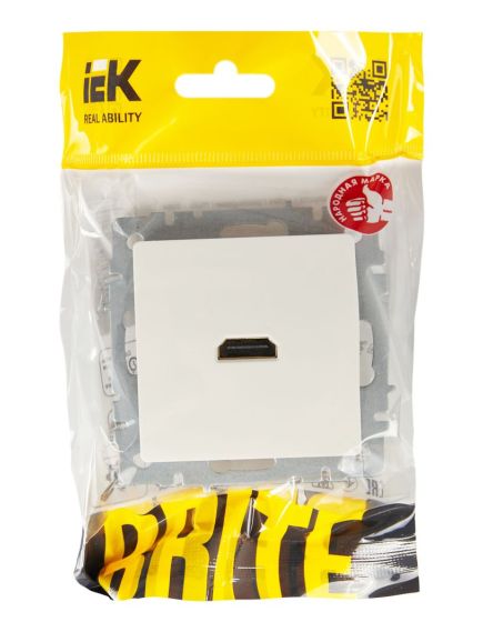 BRITE Розетка HDMI РHDMI-0-БрБ белый IEK, изображение 2