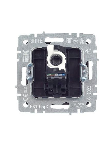 BRITE Розетка компьютерная RJ45 кат.5E РК10-БрС сталь IEK, изображение 5