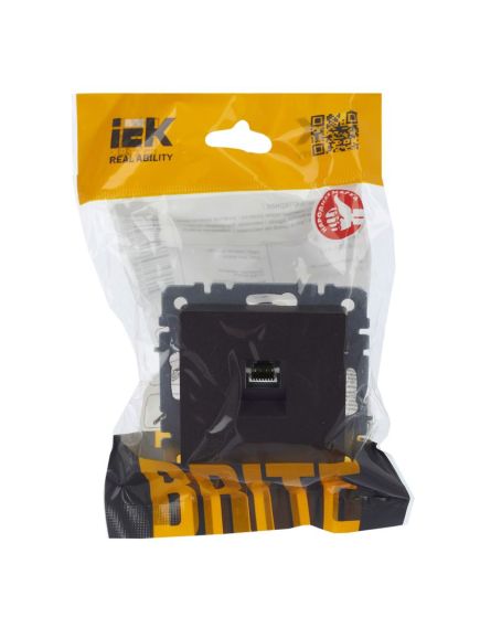 BRITE Розетка компьютерная RJ45 кат.5E РК10-БрТБ темная бронза IEK, изображение 5