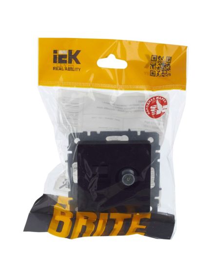 BRITE Розетка двойная TV+RJ45 кат.5E РТВ/РК12-БрЧ черный IEK, изображение 5