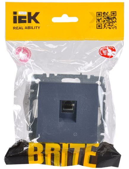 BRITE Розетка компьютерная RJ45 кат.5E РК10-БрМ маренго IEK, изображение 2