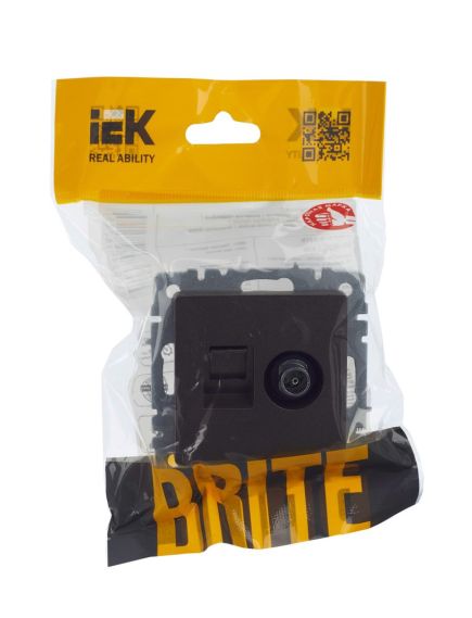 BRITE Розетка двойная TV+RJ45 кат.5E РТВ/РК12-БрТБ темная бронза IEK, изображение 8