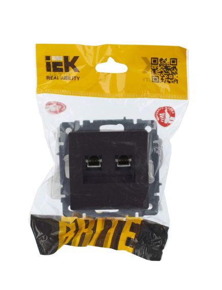 BRITE Розетка компьютерная двойная RJ45 кат.5E РК10-2-БрТБ темная бронза IEK, изображение 7