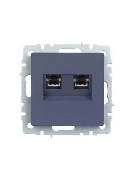 BRITE Розетка компьютерная двойная RJ45 кат.5E РК10-2-БрМ маренго IEK, изображение 5