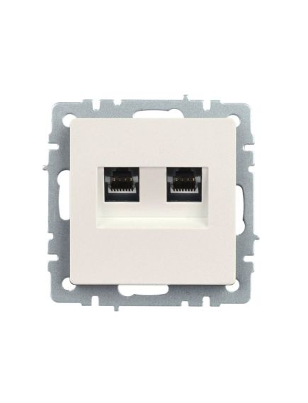 BRITE Розетка компьютерная двойная кат.5E RJ45 РК10-2-БрЖ жемчуг IEK, изображение 8