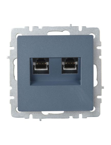 BRITE Розетка компьютерная двойная RJ45 кат.6 РК11-2-БрМ маренго IEK, изображение 5