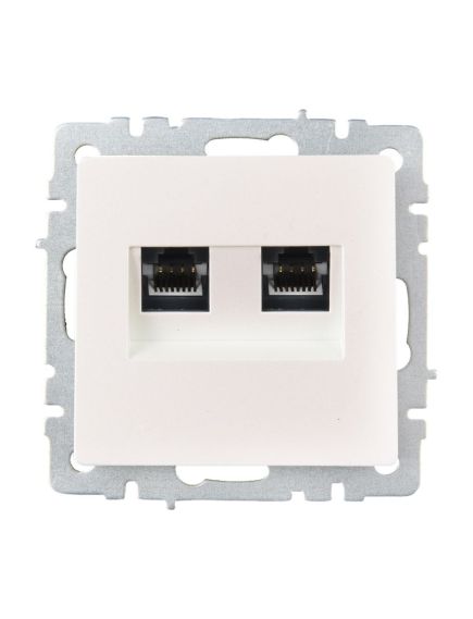 BRITE Розетка компьютерная двойная RJ45 кат.6 РК11-2-БрЖ жемчуг IEK, изображение 4