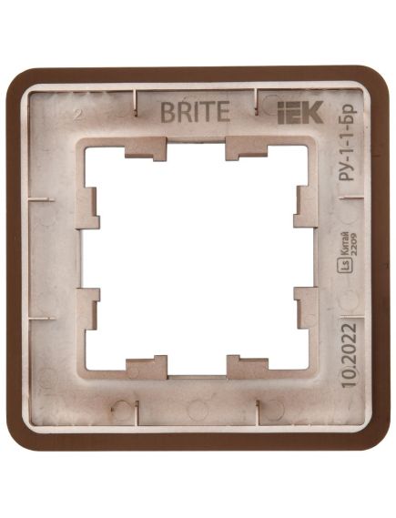 BRITE Рамка 1-местная РУ-1-1-Бр металл коричневый RE AL IEK, 7 image