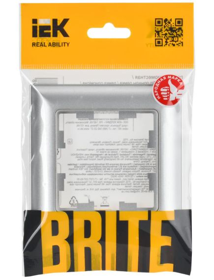 BRITE Рамка 1-местная IP44 РУ-1-БрБ-44 белый IEK, изображение 3