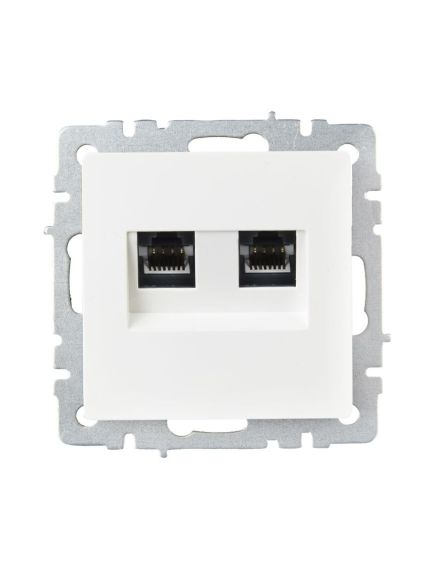 BRITE Розетка компьютерная двойная RJ45 кат.6 РК11-2-БрБ белый IEK, изображение 4